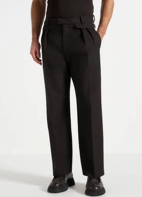 Manière De Voir Men's Relaxed Fit Pleated Tailored Trousers