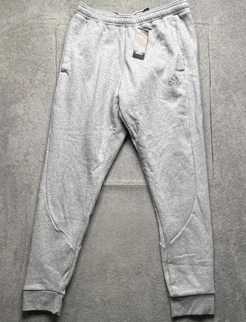 Adidas Gray Joggers Sweatpants Fleece Athletic Lounge Men's Large