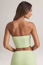 Verna Modal Strapless Crop Top in Sage Green | Oh Polly