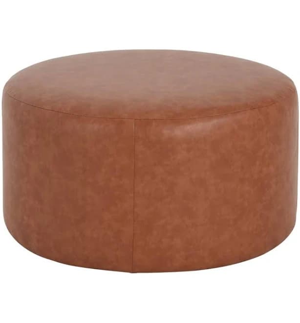 Upholstered Round Ottoman for Living Room Red Barrel Studio Upholstery Color: Orange