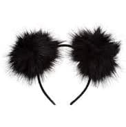 pom pom Headband -Black