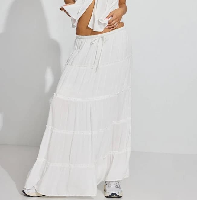 Garage Women's Tiered Maxi Skirt