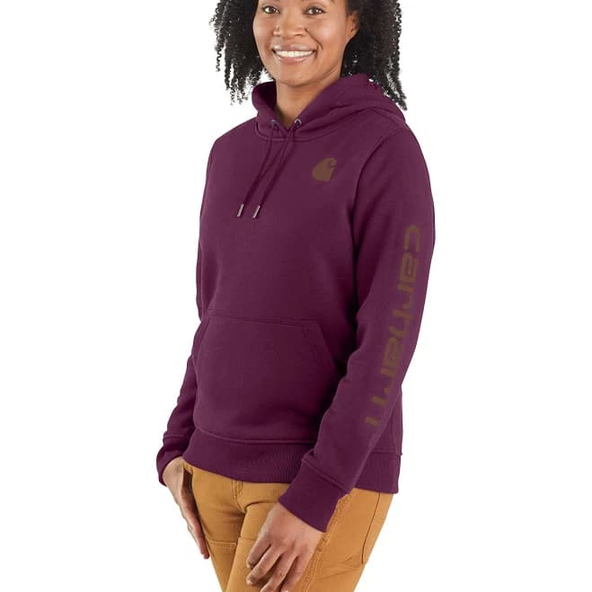 Carhartt Women's Relaxed Fit Midweight Logo Sleeve Graphic Hoodie