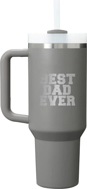 Stanley Custom 40 oz. Quencher H2.0 FlowState Tumbler, Stone White - Holiday