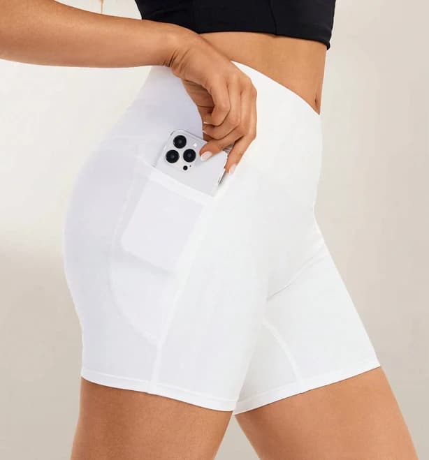 Women's High Waist Biker Yoga Shorts with Pockets