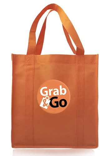 Orange Custom Printed Reusable Grocery Tote Bag | Qty 1