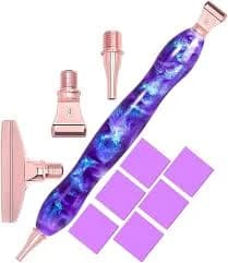 Diamond Painting Art Drill Pen Kit – Ergonomic Rose Metal Tip Stylus Tool with Steel Nibs – 5D Diamond Painting Accessories for Beads, Dot Art & DIY