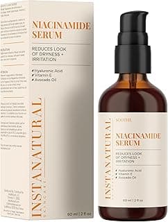Niacinamide Face Serum, Hydrates, Soothes, Reduces Irritation, Redness, Lines, Wrinkles, and Other Signs of Aging, with Hyaluronic Acid and Vitamin E, 2 Fl Oz