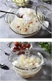 Amazon.com: YRHH Binaural Clear Glass Bowl with Lid Heat Resistant Soup Bowl High Capacity Salad Bowl Special Bowl for Microwave Oven 1000ml/1500ml/2500cm-1500ml : Home & Kitchen