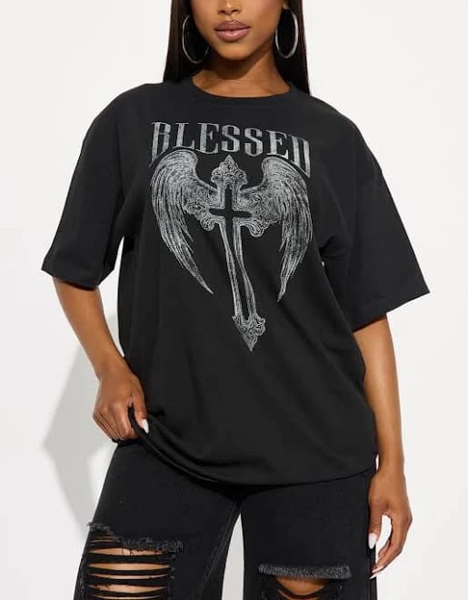Fashion Nova Oversized Short Sleeve Graphic T-Shirt