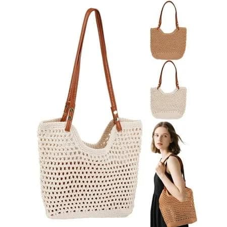 Gustave Crochet Mesh Hobo Tote Bag