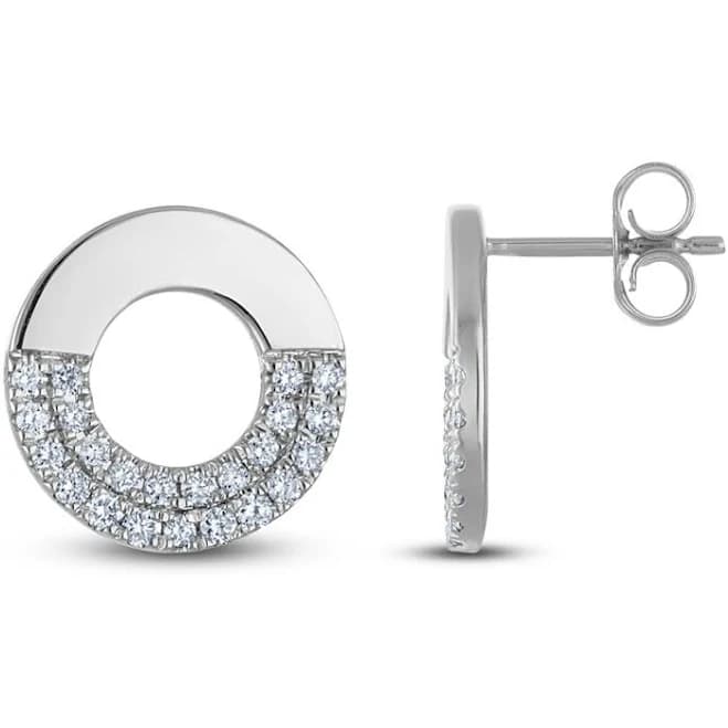 Jared Jewelers 1/3 ct tw Diamond Circle Stud Earrings in Sterling Silver