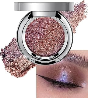 Holographic Glitter Eyeshadow Palette, Duochrome Chameleon Single Eye Shadow, Multichrome Sparkle Iridescent, Metallic Shimmer, Long-Lasting Waterproof, Highlighter Makeup for Women, 04 Mauve Blue