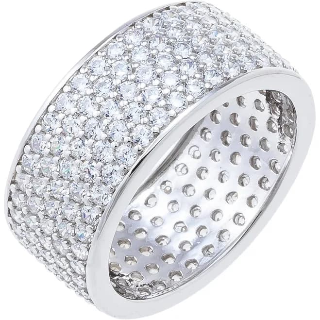 Diamonique x Jennifer Miller Sterling Silver 5- Row Pave Ring