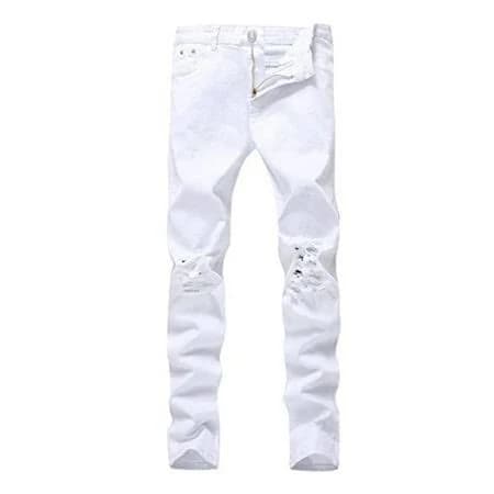 Notus Men's Slim Fit Stretched Ripped Destroyed Straight Leg Jeans