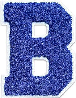 6.5" Varsity Letter Patches Large Iron on Letters Blue Chenille Letterman Jacket Patches for Clothing/Jacket/Varsity/Bag (Blue, B)