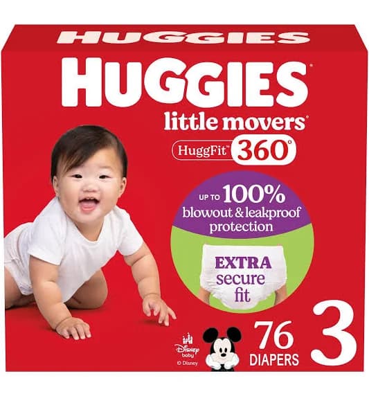 Huggies Little Movers HuggFit 360 Baby Diapers with 360 Waistband