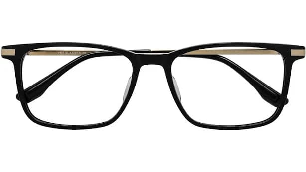 Black/Silver Wide Classic Lightweight Rectangle Glasses