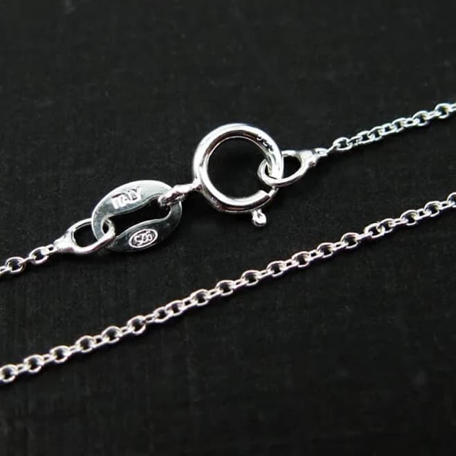 Sterling silver Necklace 925 Sterling silver Chain Necklace Tiny Plain Cable Oval