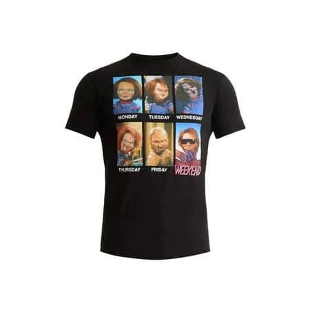 Men's Halloween Chucky Days of The Week Graphic T-Shirt