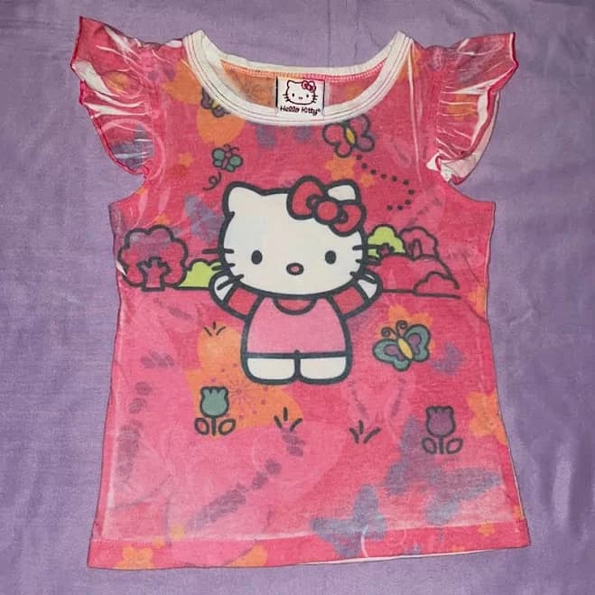 Hello Kitty Ruffle Sleeve Shirt