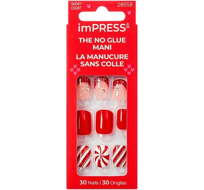 Kiss Impress Holiday Press-On Nails Santa Baby IM34YX