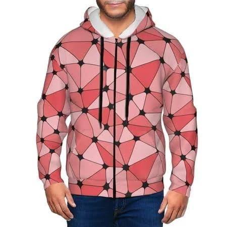 ZHBwal Zip Up Hoodies for Men Abstract red pattern Long Sleeve Comfrt Men'S Fashion Hoodies & Sweatshirts