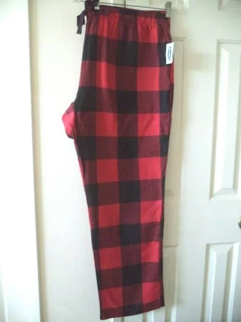 Red Black Buffalo Check Cotton Flannel Lounge Pant Pj Bottoms 18 20 22