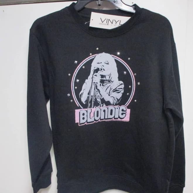 "blondie" Vinyl Icons Crew Neck Sweatshirt Black Classic