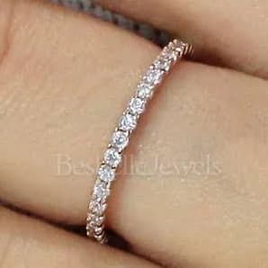 Minimalist Dainty Pave Eternity Ring