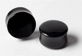 Peoples Jewelry Double Round Black Onyx Plugs