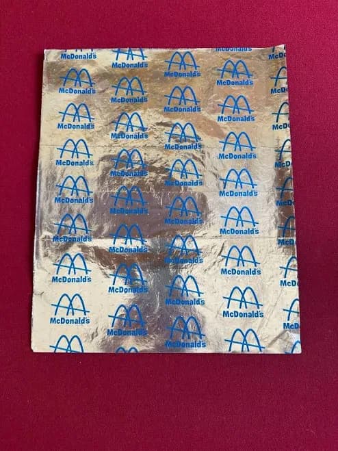 1960's, McDonald's Foil Hamburger Wrapper (Scarce / Vintage)