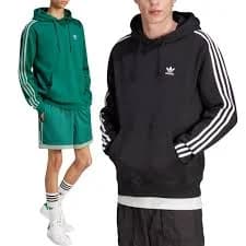 ADIDAS Originals 3-Stripes Mens Pullover Hoodie Winter Fleece Hooded Sweatshirt