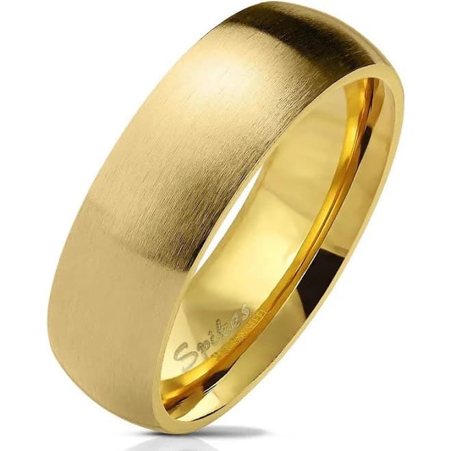 Simple Domed Stainless Steel Wedding Band
