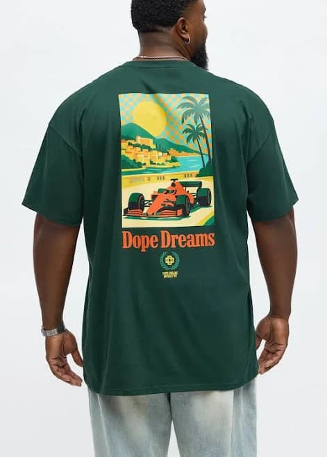 Fashion Nova Men's Dope Dreams Monaco Short Sleeve Tee Shirt