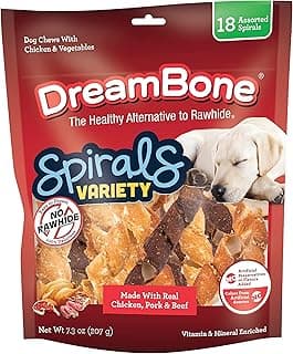 Spirals Variety Pack, No-Rawhide Chews for Dogs, 18 Spiral Chews