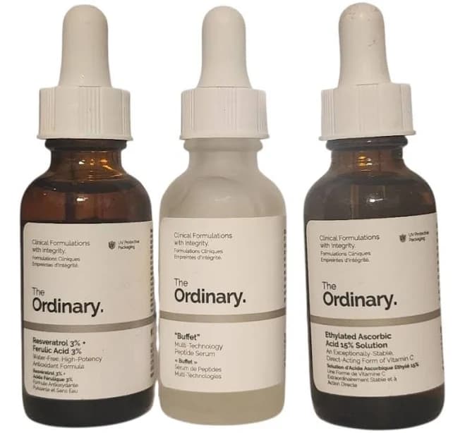 The Ordinary Set Of Three: Resveratrol Buffet Serum & Ethylated