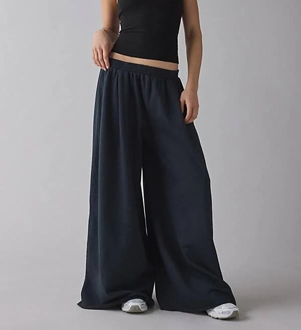 Out From Under Lived In Extreme Wide Leg Sweatpant in Black Cotton, Women's M at Urban Outfitters