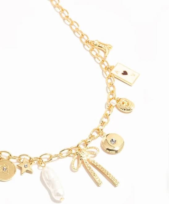 Lovisa Gold Plated Bow & Star Charm Necklace