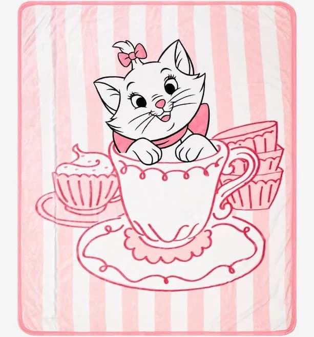 Disney The Aristocats Marie Teacup Reversible Throw Blanket