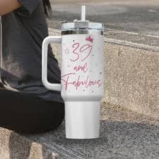 Amazon.com | 39 Years Old And Fabulous Happy Birthday To Me Queens Custom Personalized Name Insulated Tumbler 40oz Lid: Tumblers & Water Glasses