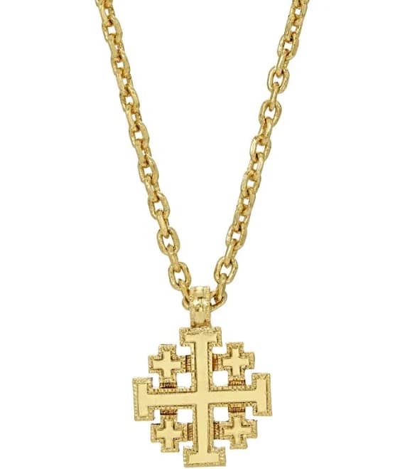 14K Gold-Dipped Jerusalem Cross Pendant Necklace