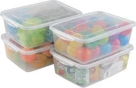 Amazon.com - CadineUS 14 Quart Clear Latching Box, Plastic Storage Container Bins with Lids Set of 4