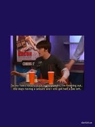 DRAKE AND JOSH - Drake quote "so my foots totally stuck in there right, I'm freaking out, the dog's having a seizure and I still got half a pie left." " Samsung