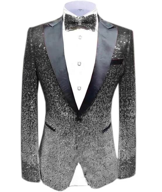 Aesido Men's Single Button Peak Lapel Blazer