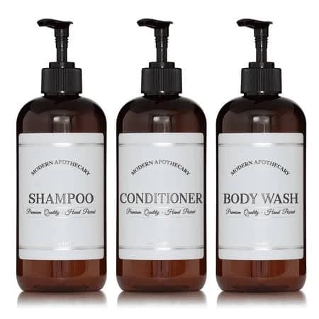 Amber Shower Bottle Trio