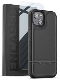 Encased [Mil-Spec] Rebel Series Designed for iPhone 14 PLUS Case with Tempered Screen Protector, Ultra Protective Military Grade [10Ft Drop Rated] Dual Hybrid Heavy-duty Rugged Phone Cover (Black) - Walmart.com