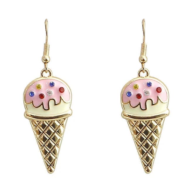 Ice Cream Cone Earrings with Sprinkles