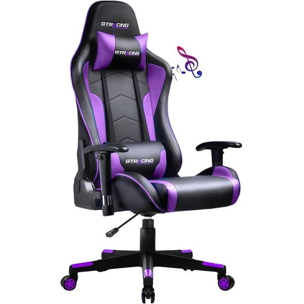 Gtracing Gaming Chair PU Office Chair with Speakers Bluetooth Home