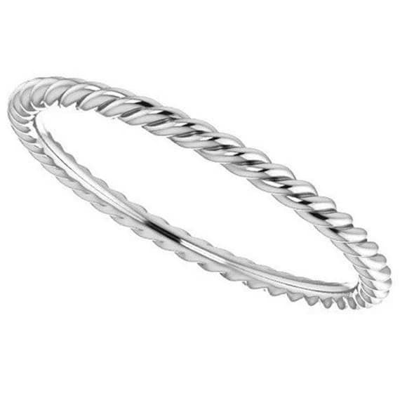 14K Gold Twist, Lined, Notched Stacking Rings